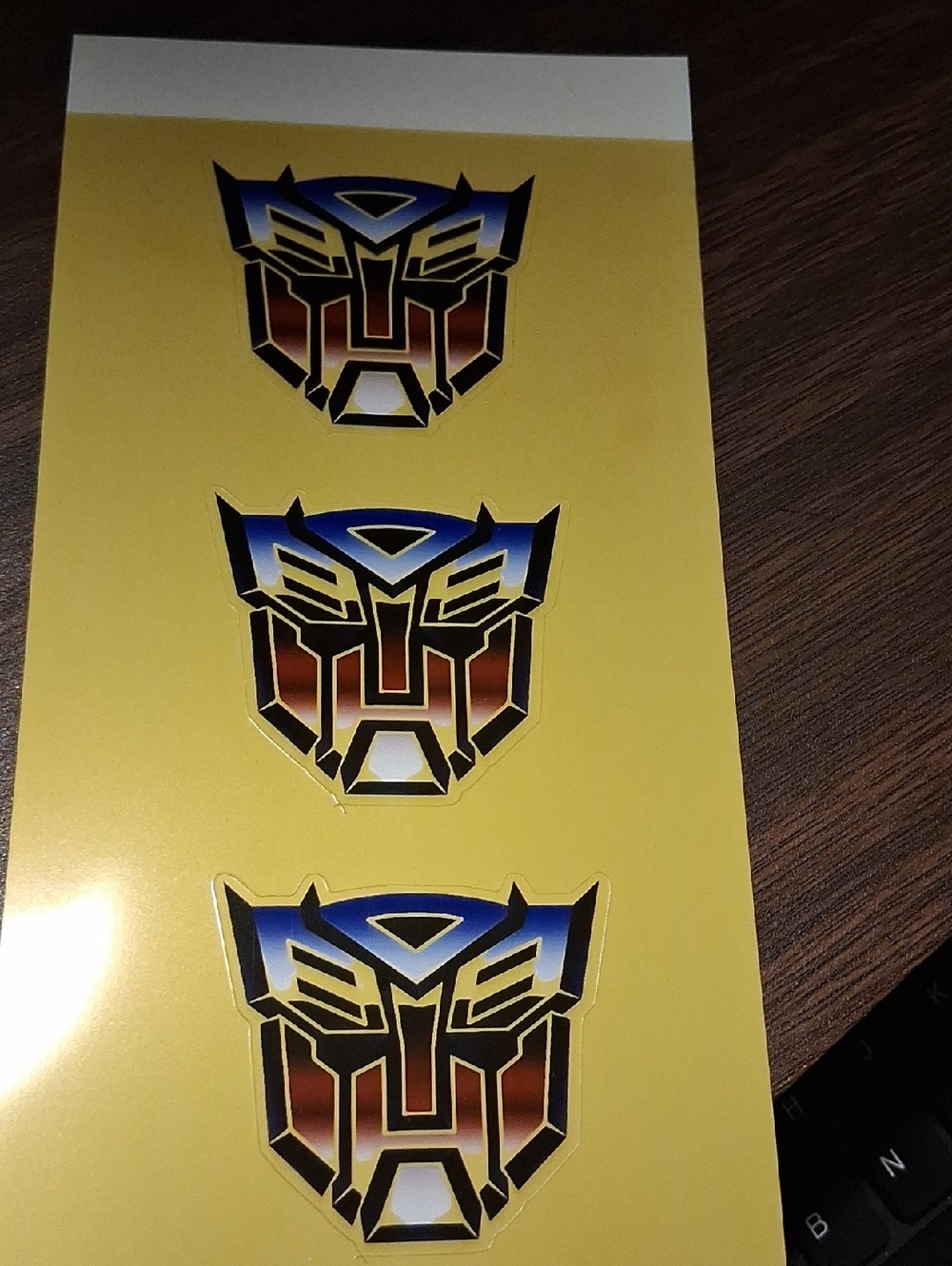 Transformers Autobot Logo Sticker Sheet - Yellow Background 3 Sticker